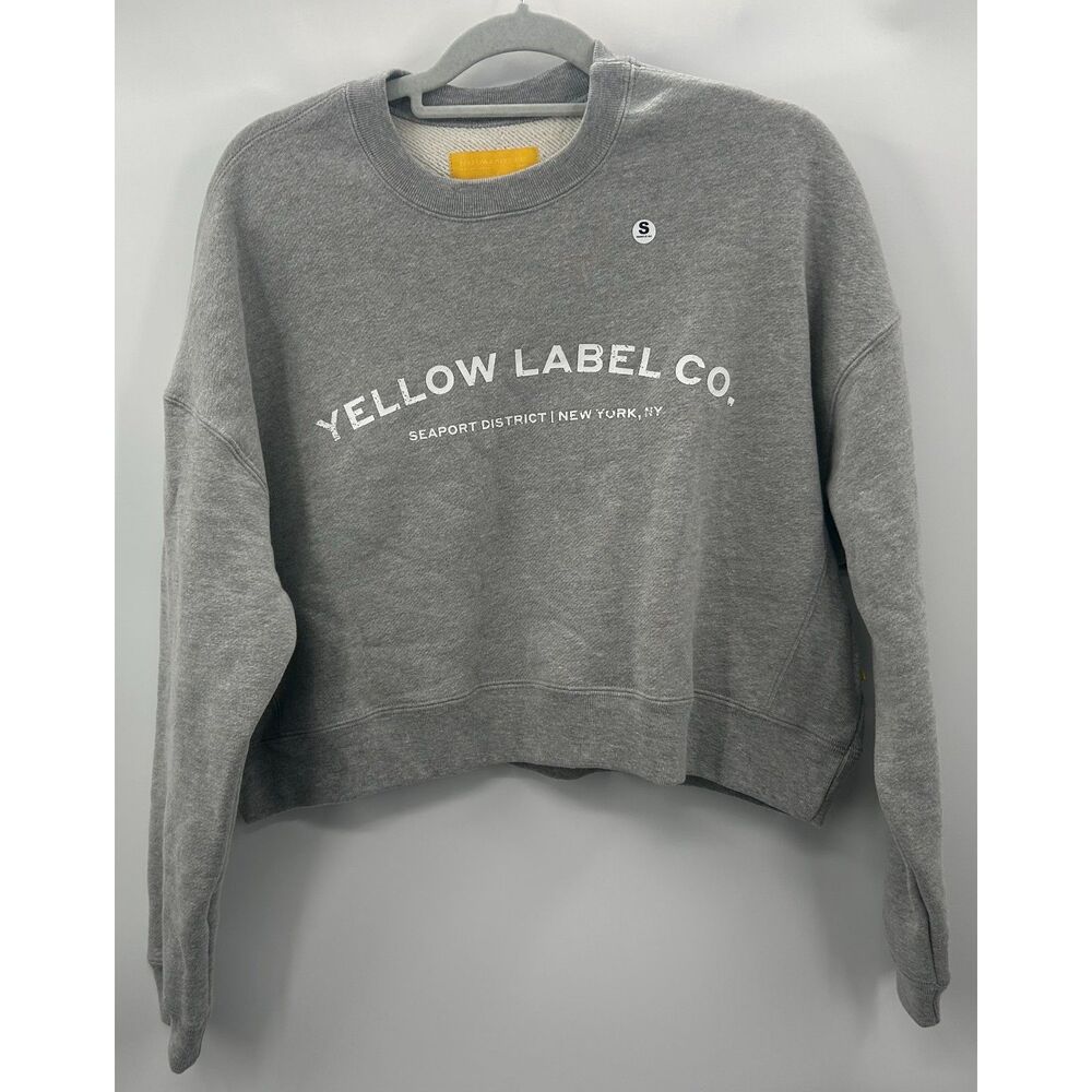 Yellow Label Co. Cropped Crewneck Sweatshirt Gray Boxy Oversized Women’s XS